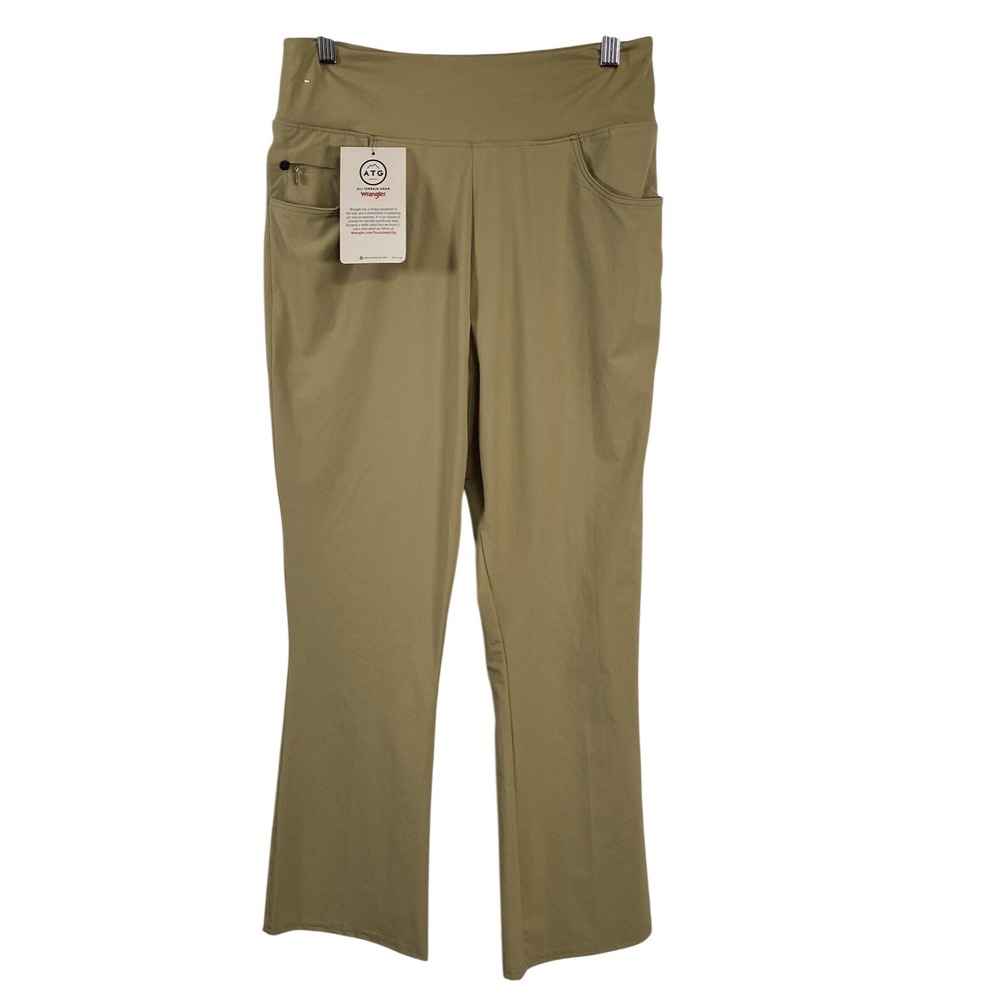 Wrangler ATG Pants Womens 8 Khaki FWDS Pull On Kick Flare Mid Rise Outdoor Trail